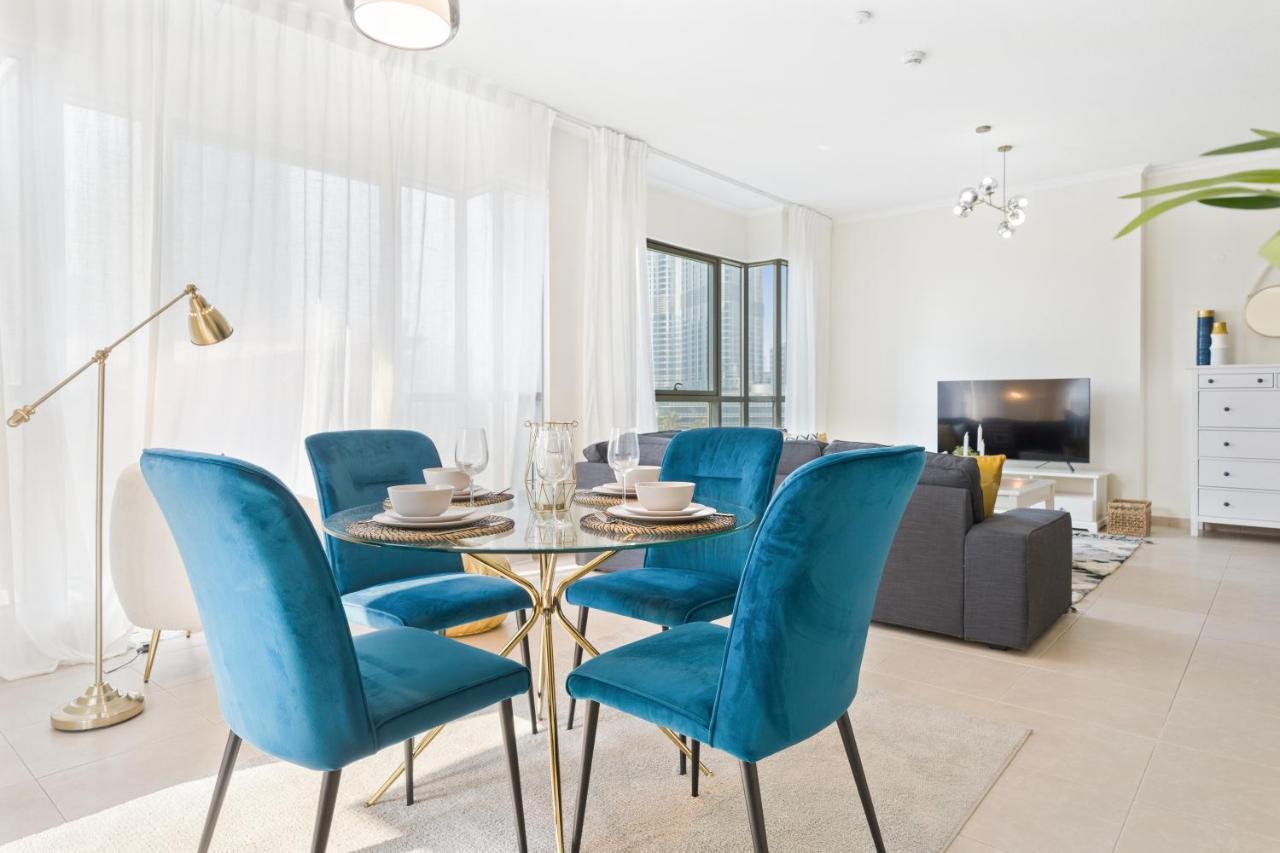 Stylish Apartment With Partial Burj Khalifa View Dubai Exterior foto